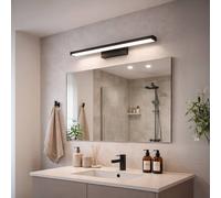 Eglo LED Mirror Light Galenzana-E, Bathroom Lighting, Black Aluminium and Plastic, Neutral White lamp, IP44