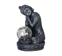 Eglo Garden Decor Buddha Z_Solar, Solar Outdoor lamp, Decorative Light, Grey Plastic with Clear Glass Globe, Cool White, IP44