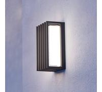 EGLO Genovese LED outdoor wall lamp, black, height 24 cm, metal