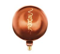 EGLO Dimmable E27 LED Big Size, vintage spiral filament light bulb, extra-large Edison globe lamp for retro lighting, 4 watt, 40 lumen, warm white glow, copper vaporized, 1600k, G200, Ø 8"