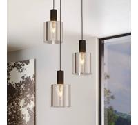 EGLO Gorosiba hanging light, black, Ø 41 cm, steel/glass, 3-bulb.