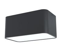 EGLO Grimasola Ceiling Light, 2-Bulb Surface-Mounted Light Made of Aluminium, Steel and Plastic, Ceiling Light in Black, White, Surface Mounted Lamp with E27 Socket, L 24 cm