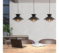 Eglo Grizedale Black & Brass 3-light Pendant, Black
