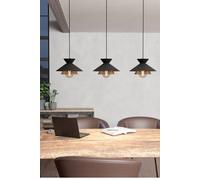Eglo Grizedale Black & Brass 3-Light Pendant Black One Size