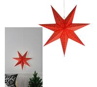 Eglo Hanging Christmas Star Paper Decoration Red 54x54cm Max 25W E14