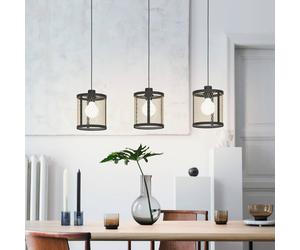 EGLO Hanging light Dellow, length 88 cm, black/brass-coloured, 3-bulb