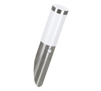 Eglo Helsinki LED Outdoor Wall Light, Exterior Lamp incl. Motion Detector, Silver Stainless Steel and White Plastic Garden Lighting, E27Socket, IP44