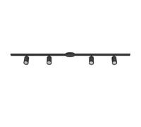 Eglo High-Voltage Track System Easy Track, Expandable Set with 4 Ceiling spotlights, Light Rail Made of Aluminium and Plastic in Black, Lamps GU10 Socket, 192.5 cm