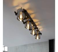 EGLO Hornwood 2 ceiling light, length 111 cm, black, 4-bulb.