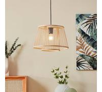 EGLO Hykeham pendant light, Ø 38 cm, natural, bamboo