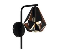 Eglo Geometric Black And Copper Wall Lamp, Black