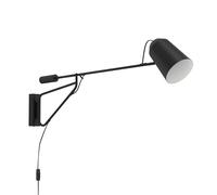 EGLO Indoor wall light Loreto 1, flexible lamp with swing arm, living room and hallway lighting fixture, reading lamp made of black and white metal, E27 socket