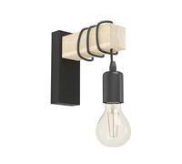 Eglo Indoor wall Light Townshend, Vintage wall lamp with Wooden Beam