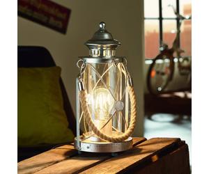 EGLO Kirian Bright Lantern Table Light, Antique Silver