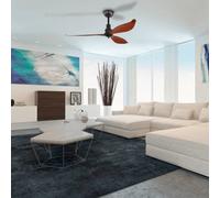 Eglo Lagos 52 Redwood And Black Steel Ceiling Fan Black One Size