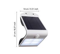 EGLO Lamozzo solar LED wall lamp, white, height 21 cm, sensor