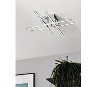 Eglo Lasana 1 Led Contemporary Flush Chrome Ceiling Light Ilver