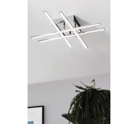 Eglo Lasana 1 Led Contemporary Flush Chrome Ceiling Light In Silver Silver One Size