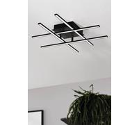 Eglo LED Ceiling Light Lasana 3, 4-Light Wall lamp, Ceiling lamp Made of Steel in Black and Plastic in White, Living Room lamp, Warm White, L x W 50 cm