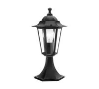 Eglo Laterna 4 Outdoor Lamp, 6 Panel Pedestal Light, Black Cast Aluminium and...