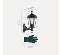 Eglo Laterna 4 Outdoor Wall Light, Black Cast Aluminium and Glass External Porch Lamp, Outside Lantern with E27 Socket, IP44