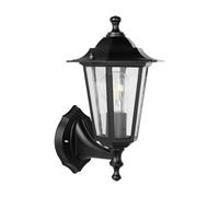Eglo Laterna 4 Outdoor Wall Light, Black Cast Aluminium and Glass External Porch Lamp, Outside Lantern with E27 Socket, IP44