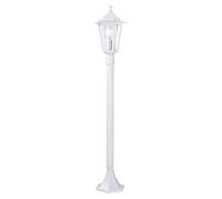 Eglo Laterna 5 Outdoor Lamppost, Victorian Style Electric Garden and Driveway Light, White Cast Aluminium and Clear Glass Lantern, E27 Socket, IP44