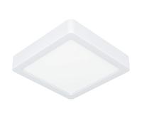 Eglo LED Bathroom Ceiling Light Fixture Fueva 5, 16 cm, Square Flush Mount lamp, Metal and Plastic, 1350 lumens, Warm White Lighting, IP44