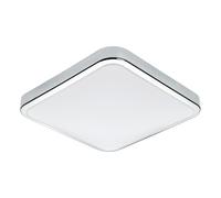 Eglo LED Bathroom Ceiling Light Manilva 1, Single-Flame Ceiling Lamp, Material: Steel and Plastic, Colour: Chrome, White