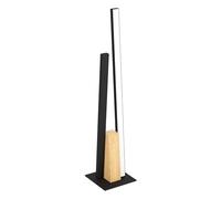 EGLO LED bedside lamp Panagria, minimalist side table light, FSC100HB, decorative living room and bedroom lighting made of aluminium, steel and wood in black and brown, warm white