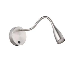 Eglo LED Bedside wall Light Olivandino 1, Indoor Reading lamp with Adjustable swan Neck, Switch and USB Charging Function, Bedroom and Living Room Lighting, Metal in Silver, Warm White