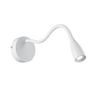 Eglo LED Bedside Wall Light Olivandino, Indoor lamp with Adjustable Spotlight, Reading lamp with swan Neck and Switch, Bedroom and Living Room Lighting, White Plastic and Metal, Warm White