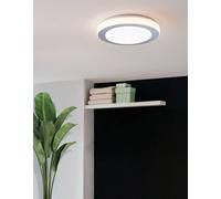 EGLO Carpi Chrome Steel IP44 LED Ceiling Light - Size: 7.5 x 38.5 x 7.5cm - White - Wilko