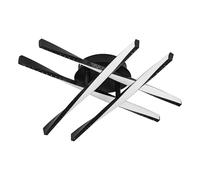 EGLO LED ceiling lamp Adeje, minimalist light fitting, living room | bedroom and hallway lighting, black metal and white plastic, warm white, 17 x 17 in