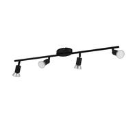 Eglo LED Ceiling lamp Buzz-LED, 4-Light spot bar, Black Metal Spotlight. Light with GU10 Bulbs, Warm White