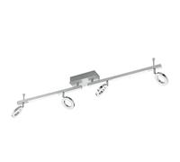 EGLO Cardillo LED Ceiling Light, 4-Bulb Ceiling Light, Ceiling Spotlight Made of Aluminium, Metal and Plastic, Living Room Lamp in Chrome, LED Hallway Lamp, Warm White