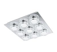 EGLO LED ceiling lamp Cisterno, ceiling light, stainless steel in chrome | plastic in clear, satin warm white