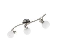Eglo LED Ceiling Lamp Comba, Ceiling Spotlight, Steel in Matte Nickel, Opal Matte Glass in White E14 Socket