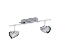 Eglo LED Ceiling lamp Corbera, 2-Light Ceiling Spotlight, Ceiling Fixture Made of Metal and Plastic, Living Room lamp in Chrome, spot Including GU10 Bulb, Warm White
