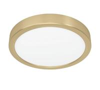 Eglo LED Ceiling lamp Fueva 5, Ø 21 cm, Round Flush Mount Light Fixture, Bedroom Hallway Lighting, Metal in Brushed Brass, 2000 lumens, Warm White