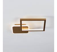 EGLO LED ceiling spot Gafares, dimmable ceiling light fitting with remote control, square living room lamp made of black aluminium and steel in white and gold, warm-cool white