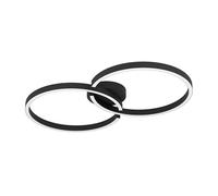 Eglo LED Ceiling lamp Gambulaga, dimmable via Remote, Circular Light Fixture, Black Metal, RGB, Warm to Cool White, 67.5 cm