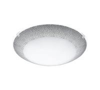 Eglo LED Ceiling lamp Magitta 1, Ceiling Light with Black Decor, Ø 25 cm, Kitchen Ceiling lamp, Metal in White with Frosted Glass, Warm White
