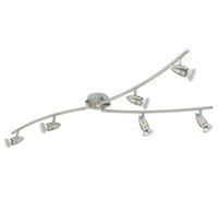 Eglo LED Ceiling Lamp Magnum LED, 6-Light Ceiling Fixture, Metal Spotlight, Living Room lamp in Matte Nickel, Chrome, Spots with GU10 Bulbs, Warm White