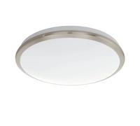 EGLO LED ceiling lamp Manilva, single-flame ceiling light | wall lamp with decorative ring in matt nickel, material: steel and plastic, colour: matt nickel, white, diameter: 38.5 cm