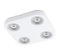 EGLO LED ceiling lamp Montale, ceiling spotlight, steel, aluminium in white | black, warm white