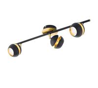 Eglo LED Ceiling Lamp Nocito, 3-Light Ceiling Spotlight, Metal Ceiling Light, Living Room Lamp in Black and Gold, Hallway Lamp, Spots with GU10 Bulbs, Warm White