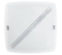 EGLO LED ceiling lamp Osseja, ceiling light, steel in white | glass with brilliant glass in white, clear warm white