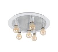 EGLO LED Ceiling Lamp Passano | 6-light Vintage Retro Metal ceiling light in White Silver, Bedroom Lamp, Hallway ceiling light with E27 Socket, Ø 55 cm