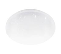 EGLO LED Ceiling lamp Pogliola-S, Crystal Effect wall Light Fitting Ø 12 ”, Flush Mount Ceiling Light Made of Steel and White Plastic, Kitchen, Office and Hallway Lighting, Neutral White